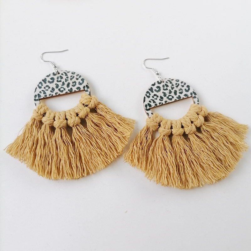 *RTS* Macrame Cheetah Earrings