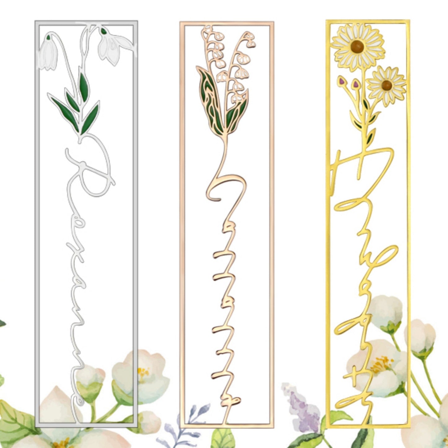 *Preorder: Custom Birth flower Name Bookmarks*