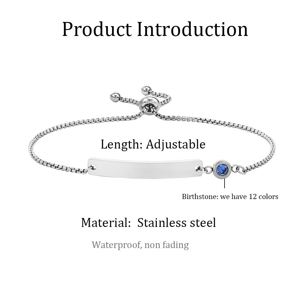 Preorder: Custom Name Plate Birthstone Bracelet