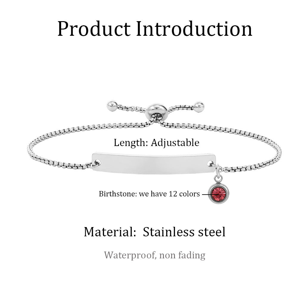 Preorder: Custom Name Plate Birthstone Bracelet