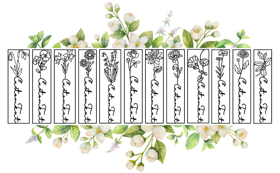 *Preorder: Custom Birth flower Name Bookmarks*