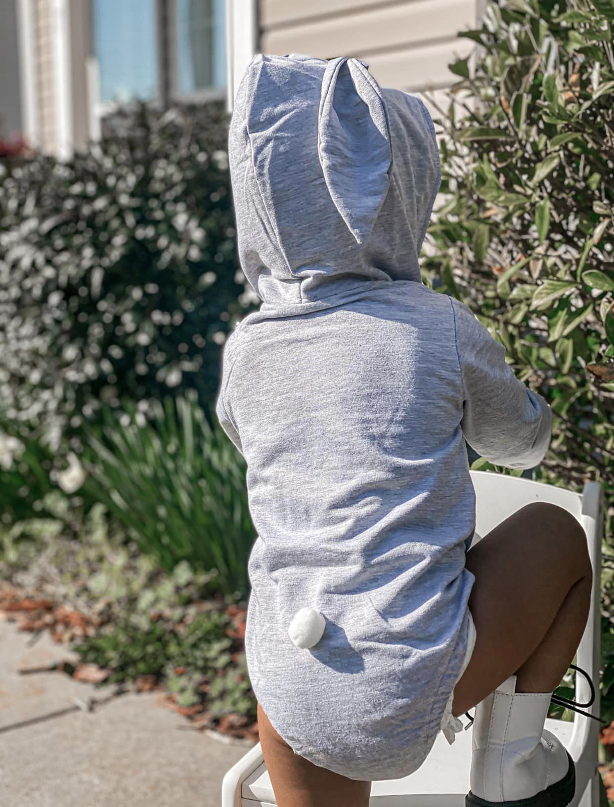 RTS Grey Cottontail Bunny Hoodie