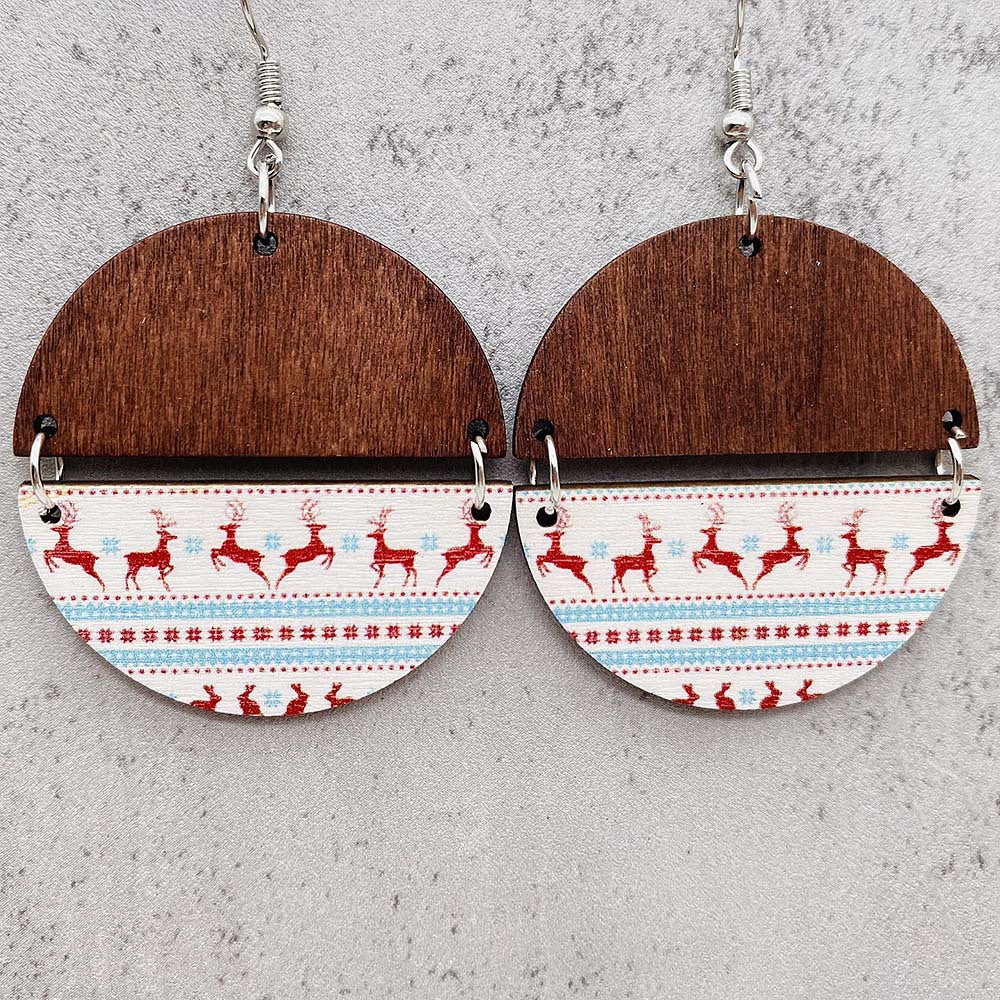 *PREORDER: Holiday Wood Round Dangles*