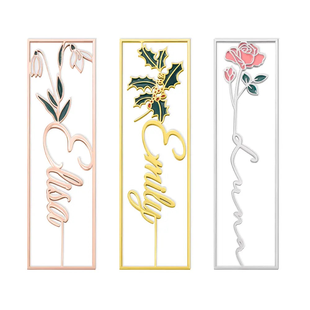 *Preorder: Custom Birth flower Name Bookmarks*