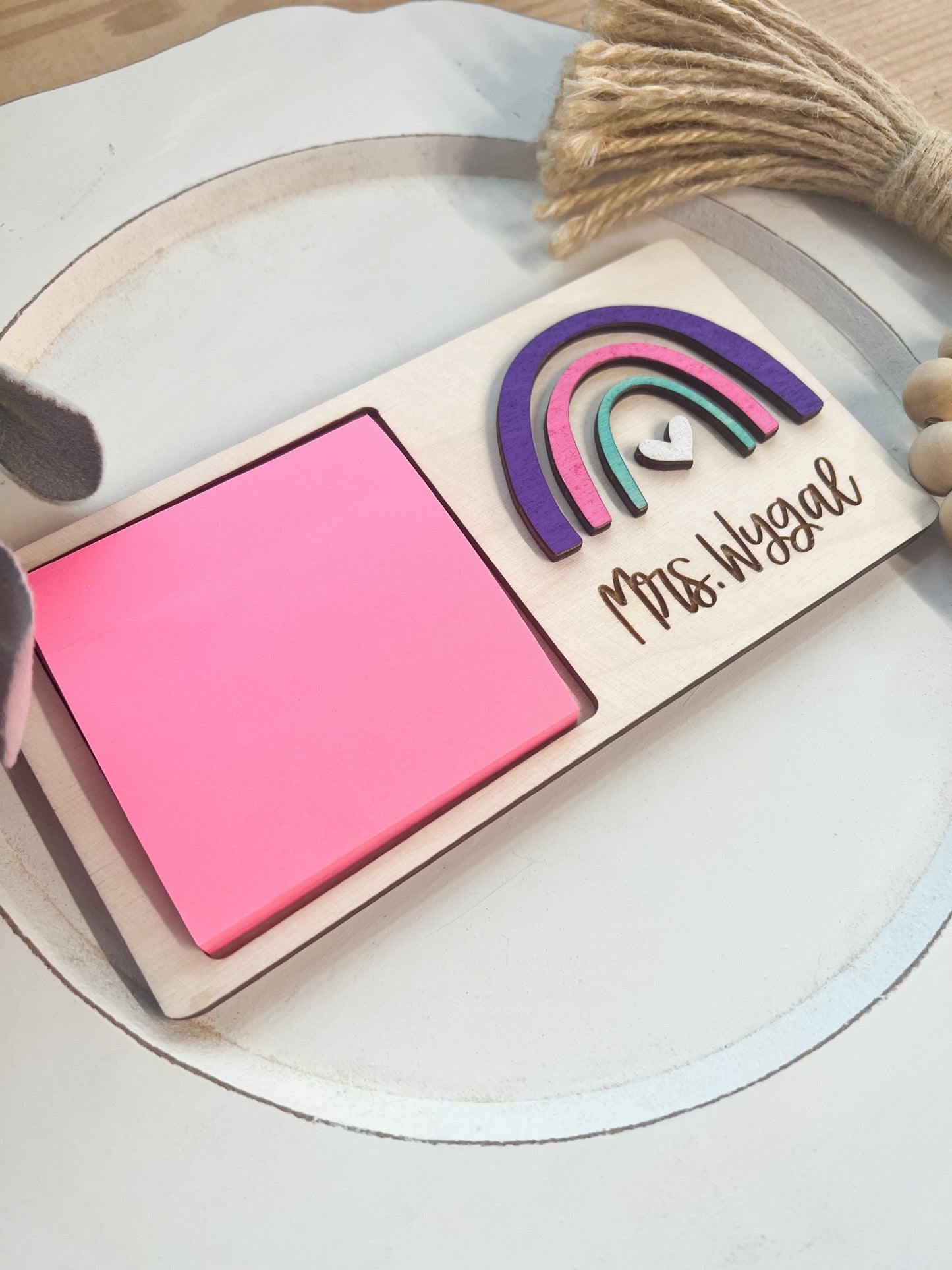 Rainbow Post it Holder