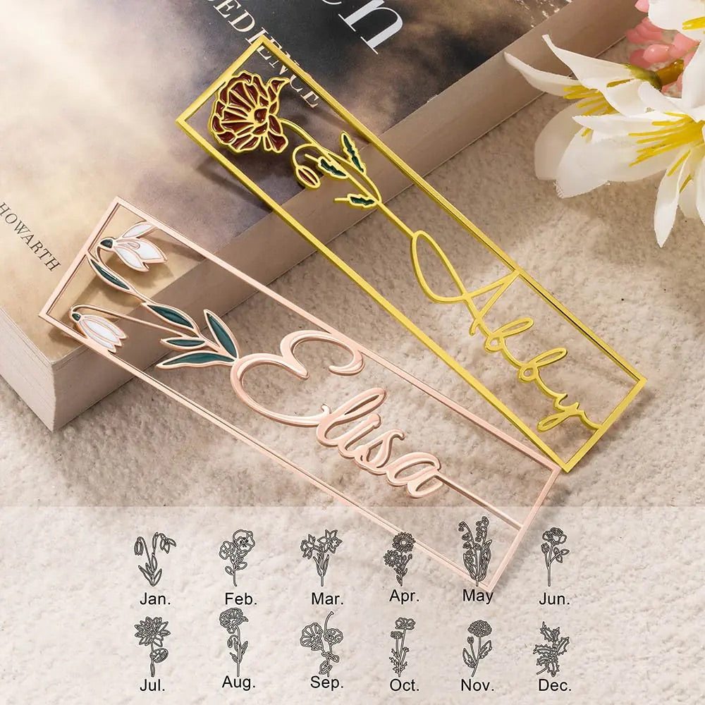 *Preorder: Custom Birth flower Name Bookmarks*