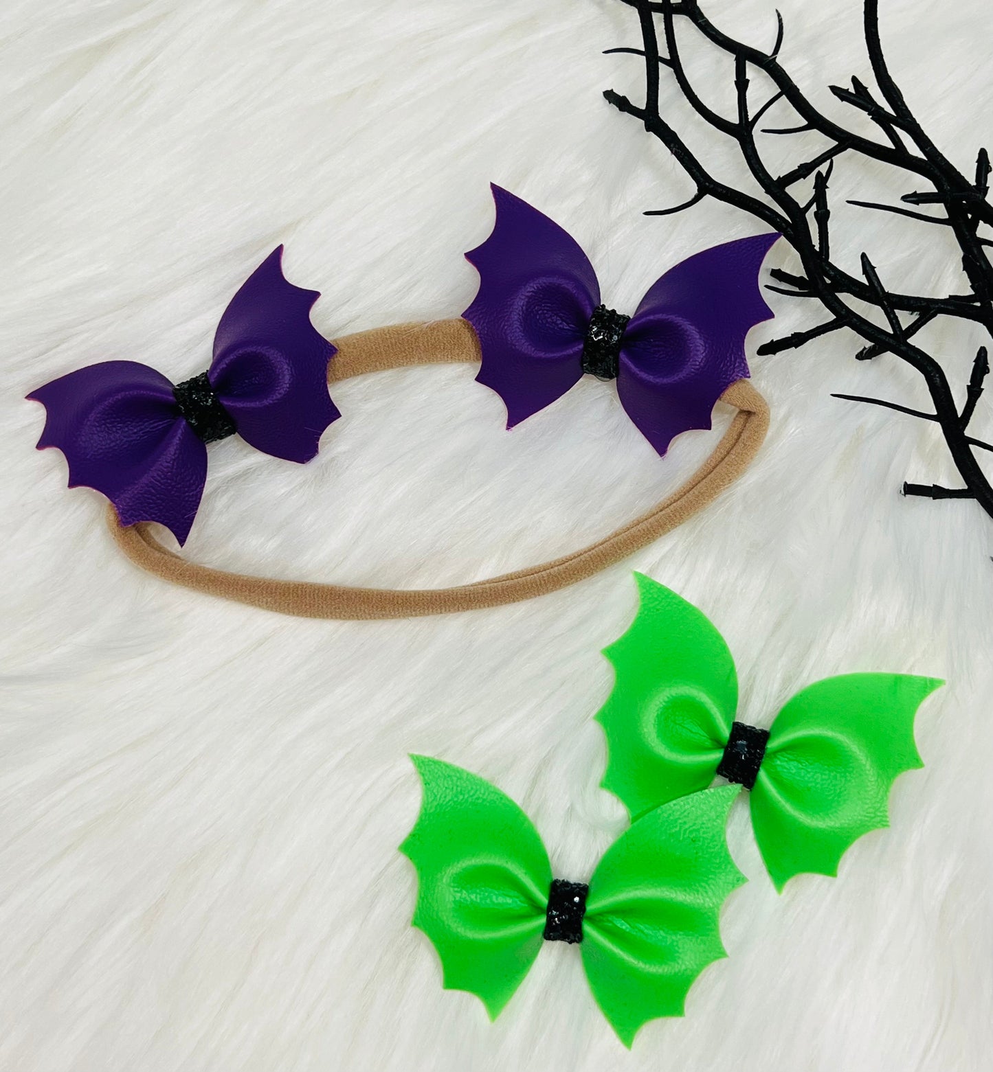 *Preorder: Handmade Bat Pigtail Bows*