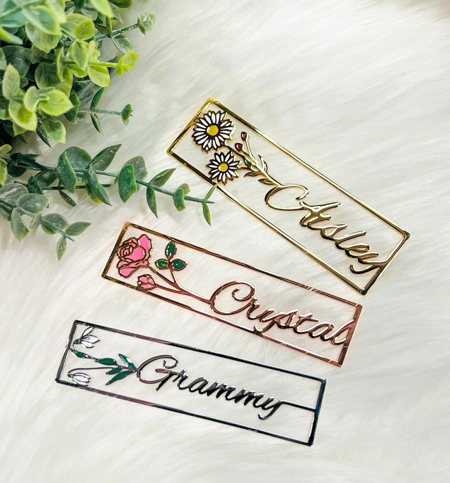 *Preorder: Custom Birth flower Name Bookmarks*