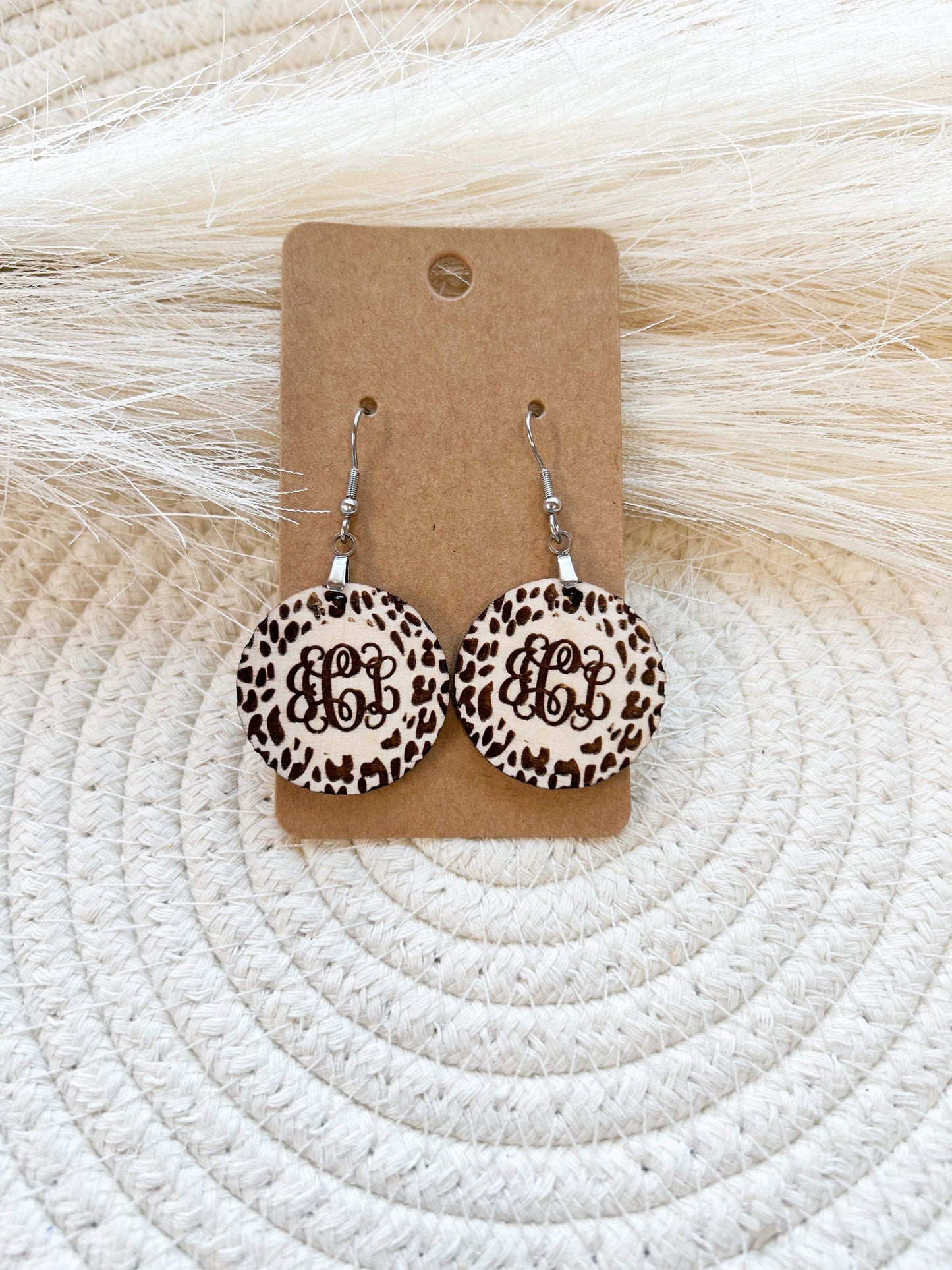 Circle Monogram Dangle Earrings