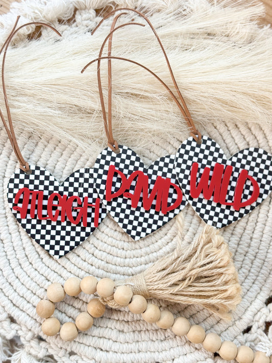 Black and white Checkered Vday tag