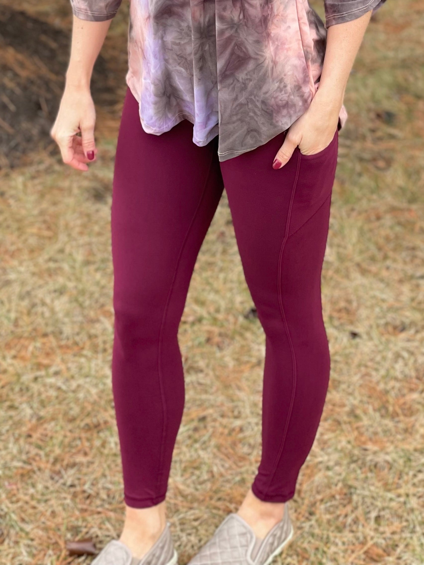 On The Go Leggings in Burgundy