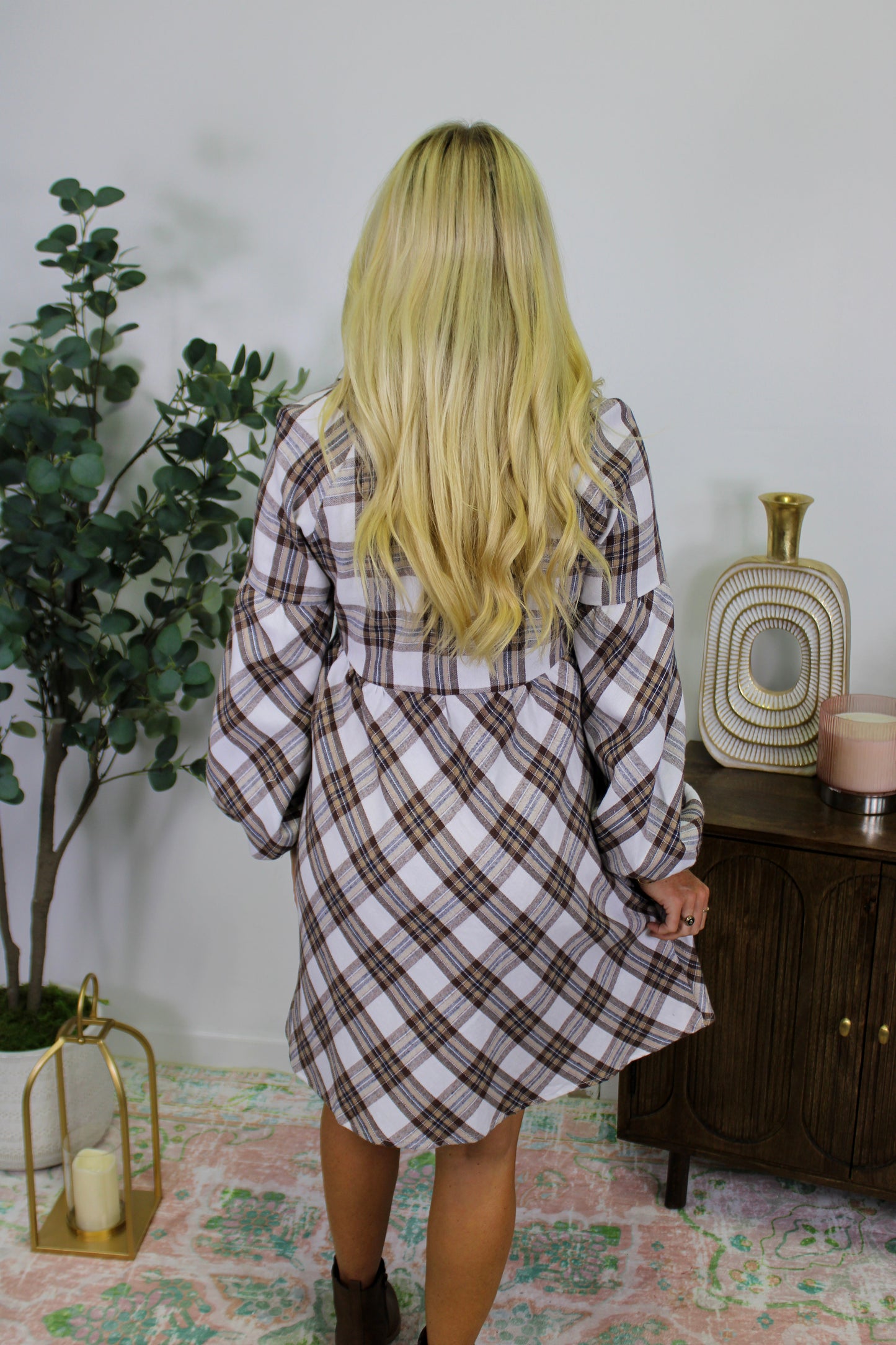 White Flannel Dress RTS