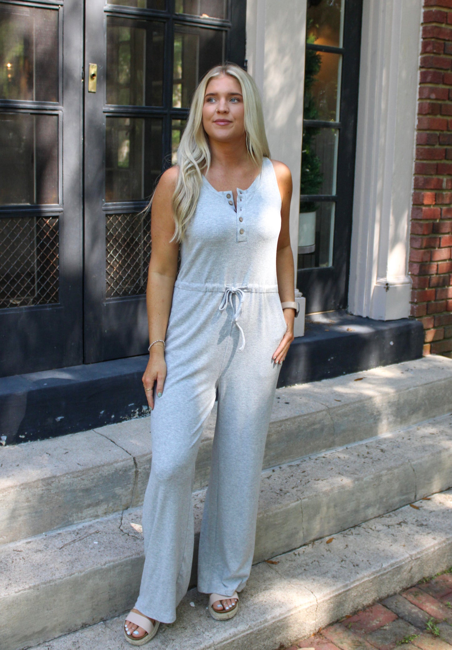 Gray Ribbed Jumpsuit RTS