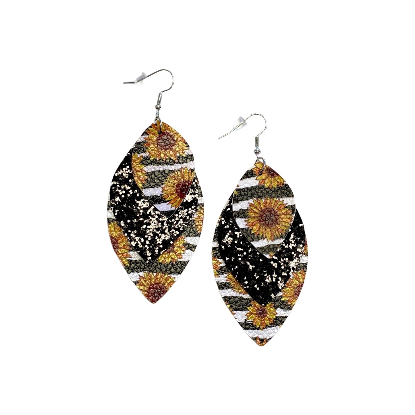 Sunflower and Stripes Earrings