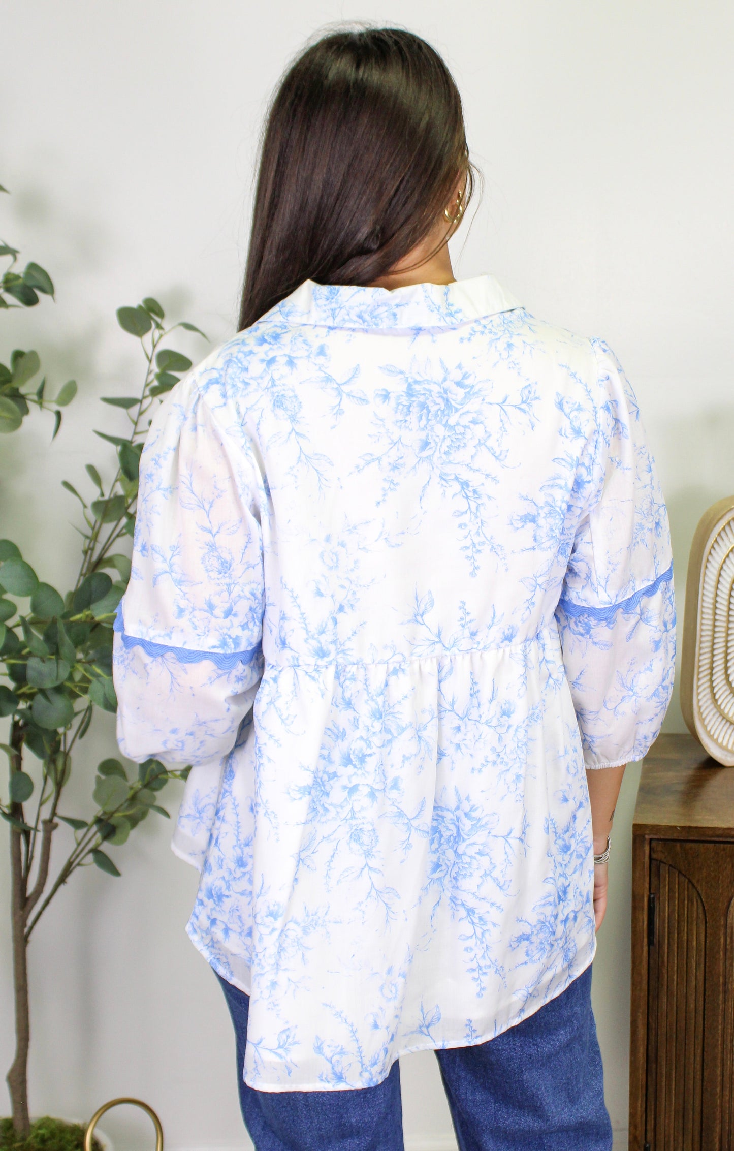 Blue Floral Blouse September.