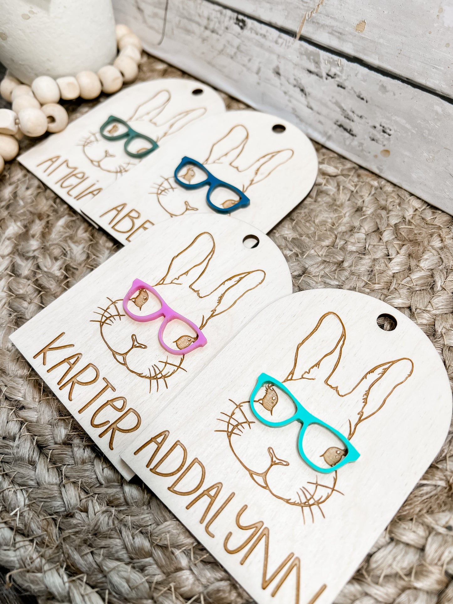 Bunny With Glasses Tags