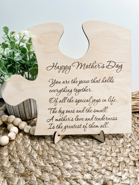 Mother's Day Puzzle Sign