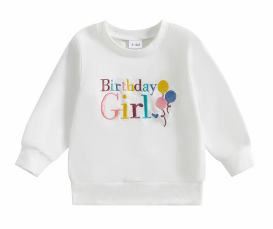 Birthday Girl Embroidered Crewneck