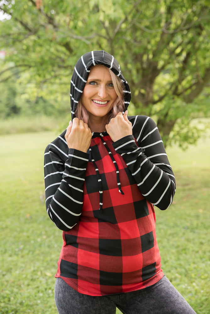 Fabulous in Red Plaid Hoodie