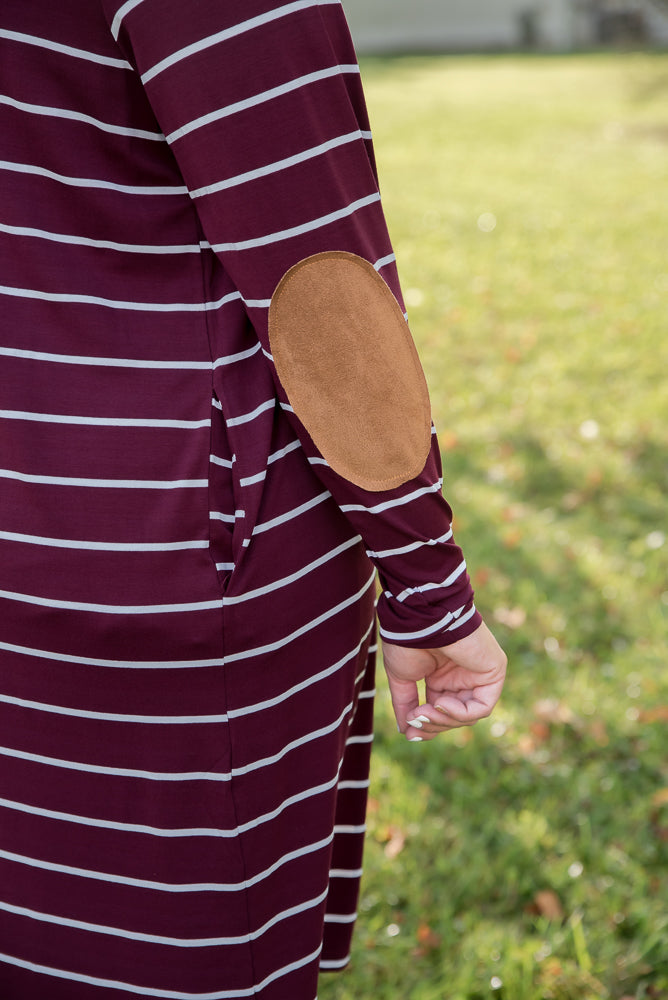 Change Your Stripes Cardigan in Wine