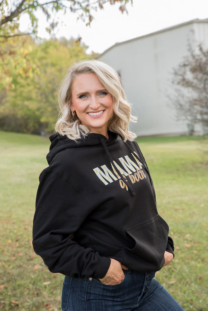 Mama of Both Graphic Hoodie in Black