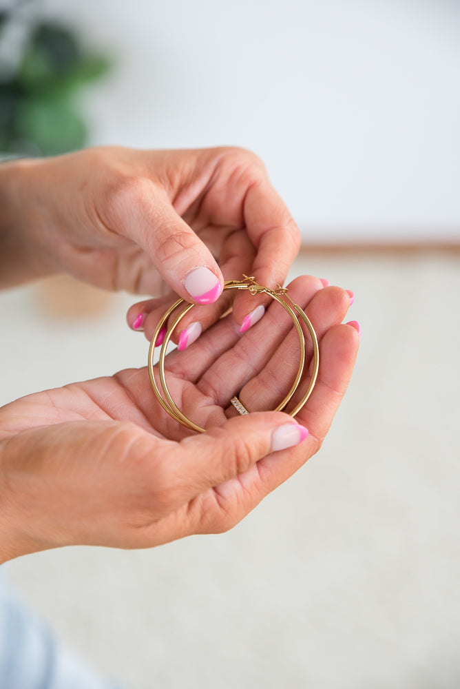 Go Through Hoops Earrings in Rose Gold