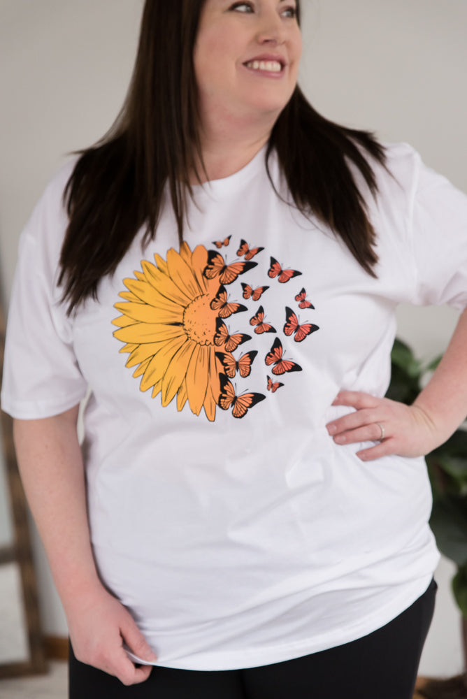 A Monarch Sunflower Graphic Tee