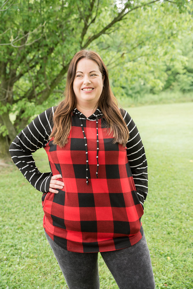 Fabulous in Red Plaid Hoodie