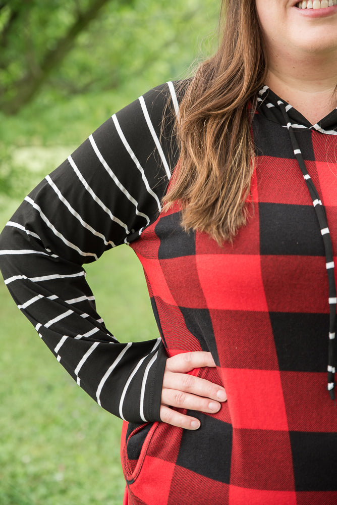 Fabulous in Red Plaid Hoodie