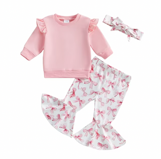 Pink Flutter Crewneck Bow Bells