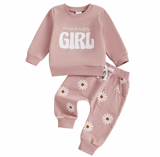 Pink Mama's Girl Daisy Lounge Set