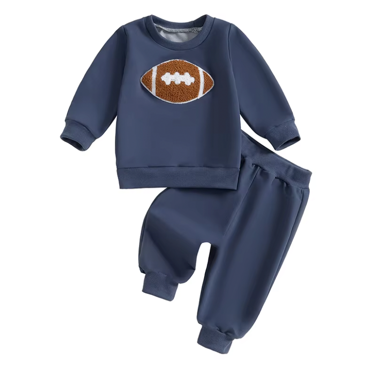 Blue Chenille Football Lounge Set