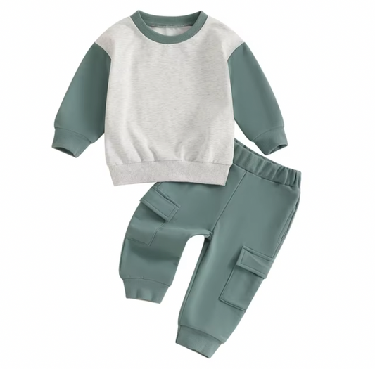 Gray and Blue Pocket Lounge Set