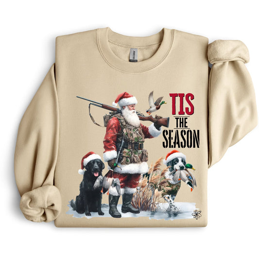 Tis The Season- Santa And Dogs SWEATSHIRT.