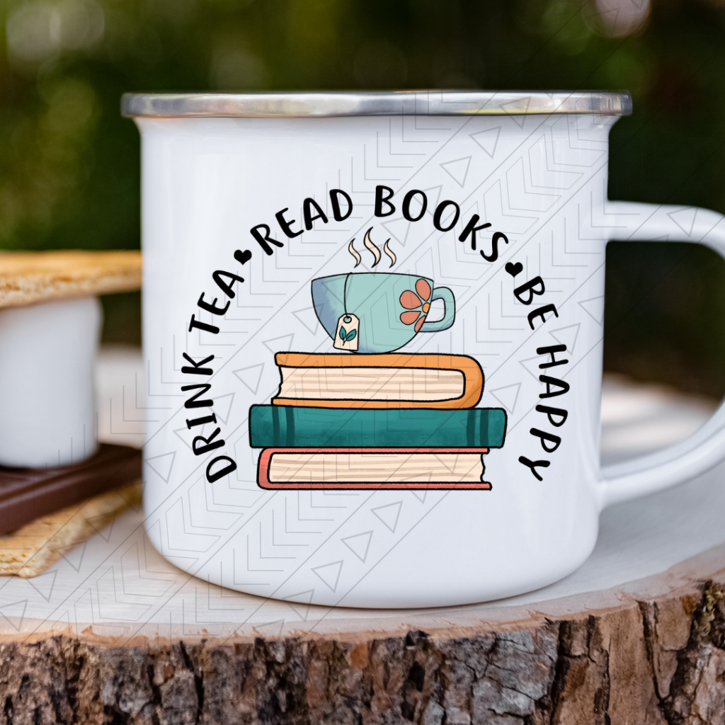 Drink Tea Read Books Be Happy Mug