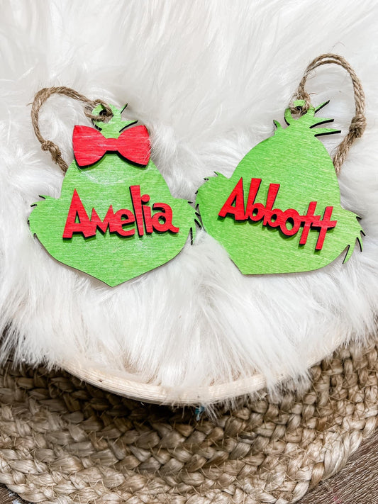 Personalized Green Man Ornament
